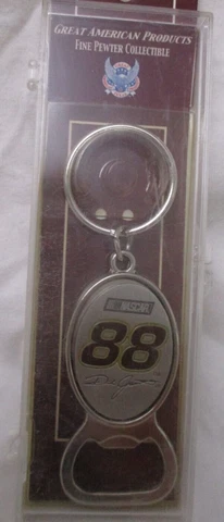 Dale Jarrett # 88 PEWTER BOTTLE OPENER METAL KEYCHAIN ! FREE SHIPPING ! Cover