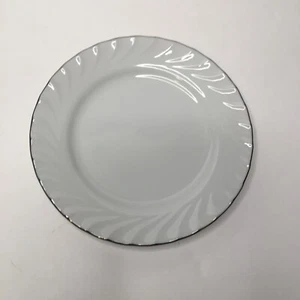 Norleans ESTATE weiß 6 1/4" Dessert Snack Brotteller Platin Borte Wirbelfelge - Bild 1 von 2