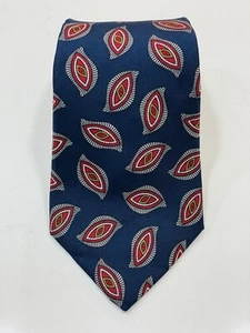 Vintage Christian Dior Monsieur Tie Designer Blue Red Paisley Silk Necktie 58” - Picture 1 of 7
