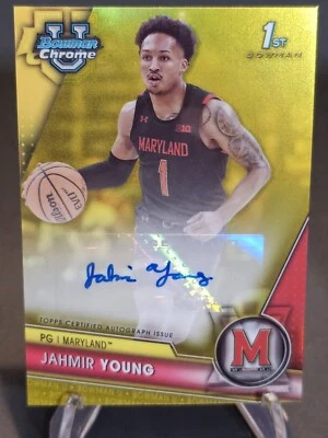 2023 Bowman Chrome U Jahmir Young Chrome Prospect Autographs Yellow /75 #BCPA-JY - Image 1 of 2
