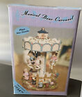 Vintage Musical 3 Horse Carousel With Bear Family tested