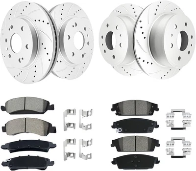 Front Rear Brakes Rotors Kit for 2014-2018 Chevy Silverado 1500 GMC Yukon Sierra Foto 1 de 4