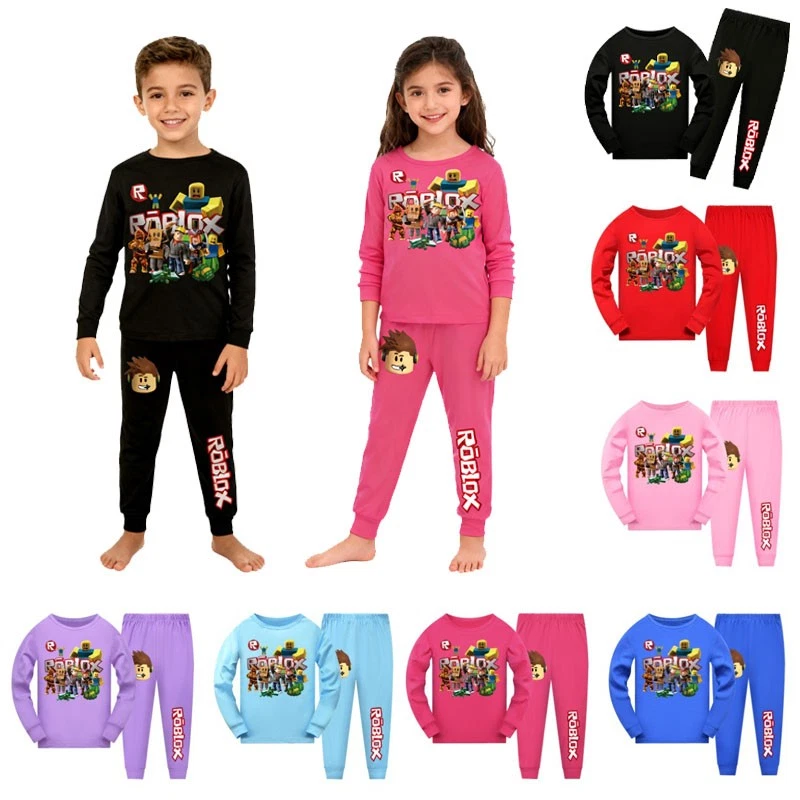 Roblox Game Print Kids Boys Hoodie T-shirt &Pants Pajama Set Pyjamas Sleepwear