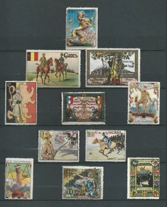 BELGIEN FRANKREICH 11 Vignetten DELANDRE Poster Briefmarken Aschenputtel 1914 1918 ww1 - Bild 1 von 2