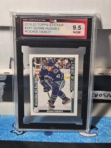19-20 Topps Quinn Hughes Rookie Sticker 🚨🚨🚨 KSA 9.5 Near Gem Mint - Picture 1 of 2