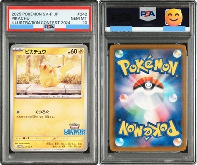 PSA 10 Pikachu Promo Card 242/SV-P Pokemon Illustration Contest 2025 Japanese - Image 1 of 3