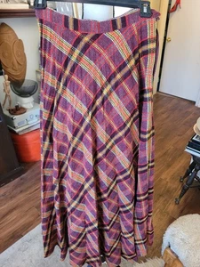 Langer Rock Vintage 70er Jahre Plissee Wolle - Bild 1 von 4