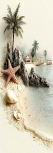 OCEAN BEACH & STARFISH, FLOWERS ,BIRD, CATS, DOGS-BOOKMARKS- WITH TASSEL - Picture 1 of 1