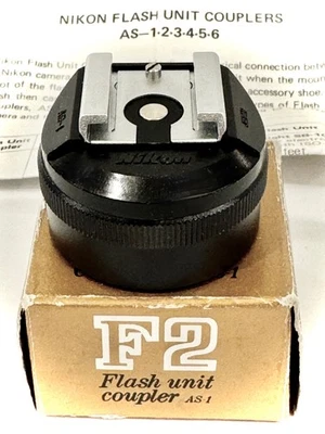 ACOPLADOR DE FLASH NIKON AS-1 DE COLECCIÓN EN CAJA ORIGINAL PARA CÁMARAS F F2 F2A F2AS F2SB Foto 1 de 2