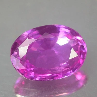1.012CT CERTIFIED VVS UNHEATED UNTREATED OVAL VIVID PINK SAPPHIRE NATURAL - Image 1 of 4