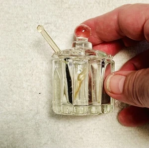 Indiana Glass Clear Jam Jar With Lid And Spoon 3 in - Picture 1 of 17