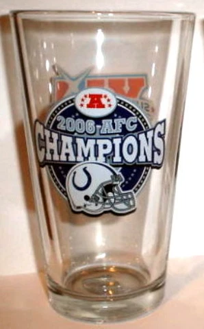 INDIANAPOLIS COLTS SUPER BOWL XLI 41 PINT GLASS AFC champs Cover