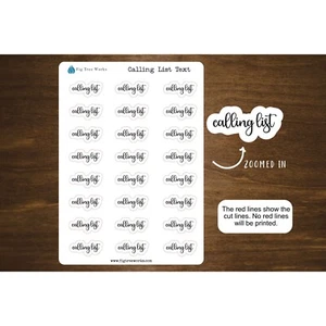 Calling List Text Sticker Heading for Planners | Mini Scripts - Picture 1 of 1