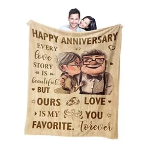 Wedding Anniversary Blanket Gifts for Him Her Wife 60"x50" Yellow(anniversary ) - Picture 1 of 7