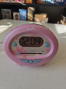 Wake With Me Barbie Dual Alarm Clock Vintage 2002 Pink Flowers - Mattel - Picture 1 of 6