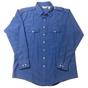 Lion Station Wear Uniform Work Shirt Mens Sz 2XLL Denim Blue Long Sleeve 1283-00 - Picture 1 of 13