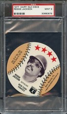 1977 DAIRY ISLE DISCS REGGIE JACKSON PSA MINT 9 BB