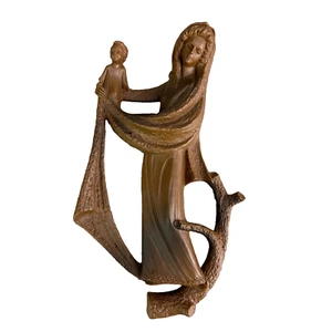 Mid Century Modern Mutter Maria Madonna & Jesuskind Wandrelief Religiöse Kunst - Bild 1 von 10