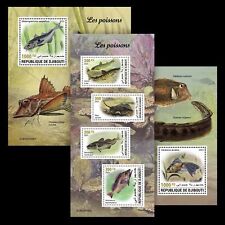 Fishes MNH Stamps 2023 Djibouti M/S + 2 S/S
