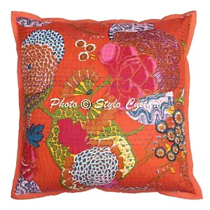 Home Decor Pillow Cover Kantha Bohemian Boho Cushion Cover Throw 18 x 18 in - Picture 1 of 6