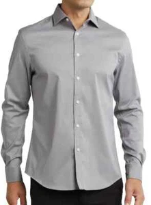 Michael Kors Mens Slim Fit Trim Stretch Dress Shirt, Color: Alloy, Medium New - Picture 1 of 3