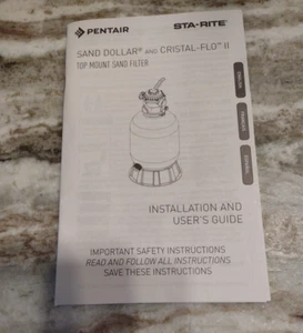 Pentair Sand Dollar and Cristal Flo II Installation Guide Only - Picture 1 of 4