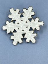 vintage david andersen norway brooch D-A snowflake enamel 1-1/8 inches sterling