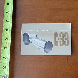 ACCESSORY LENSES FOR ARGUS C 33 VINTAGE OLD MANUAL - Picture 1 of 4