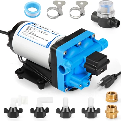 Self Priming Water Pump 110V 5.0GPM 55PSI, Industrial Water Pressure Diaphragm P - Image 1 of 4