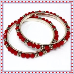 Brighton Spellbound Paprika Red Set Bangle Bracelet Lot of 2 - Picture 1 of 5