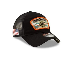 Miami Dolphins New Era Salute to Service 9TWENTY Adjustable Hat - Black - Picture 1 of 7
