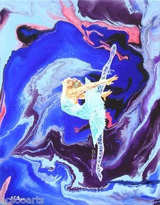 Original Acrylic Abstract Ballerina Painting "Moonlight Excursion" Artist Signed - Bild 1 von 5