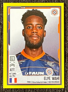 RARE ELYE WAHI 2021/2022 ROOKIE Panini Foot Montpellier #286 Sticker