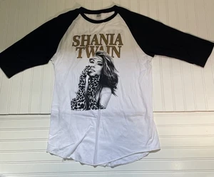Shania Twain 2018 Concert ¾ Sleeve T Shirt Size XL Black White Gold - Picture 1 of 6