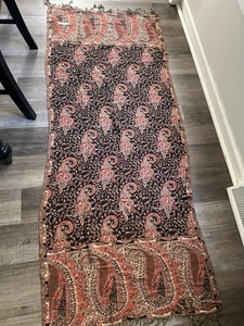 Vintage Pashmina Schal Herbst Winter 70er Jahre wendbar - Bild 1 von 8