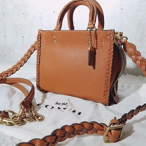 Bolso de Hombro COACH Rogue 20 Ámbar 3 Vías CJ816 Cuero Marrón Bueno - Imagen 1 de 20