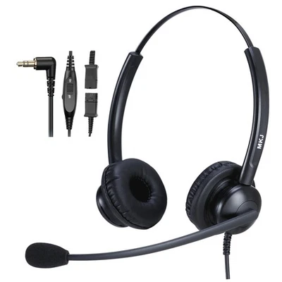 2.5mm Phone Headset for Office Landline Corded Telephone Headset with Noise C... - Image 1 of 4