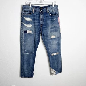 Polo Ralph Lauren Jeans Women 32 The Avery Boyfriend Patch Work Boho CL - Picture 1 of 9