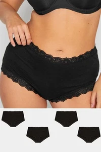 Yours Clothing Womens Plus Size 4 Pack Knickers - Picture 1 of 5