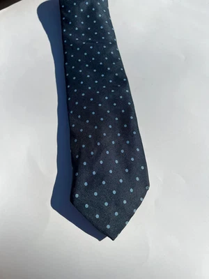 Corbata de lunares azul vintage Robert Talbott para 'Green Gate' Foto 1 de 4