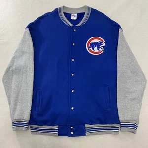 Varsity Jacket Men XXL Majestic Vintage Chicago Cubs Snap Up Blue Pocket MLB USA - Bild 1 von 11
