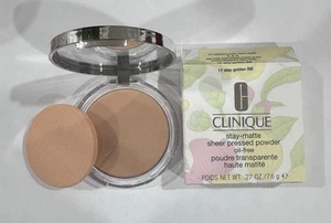 Polvo prensado transparente Clinique Stay Matte ~ 17 Stay Golden M ~ sin aceite nuevo en caja - Imagen 1 de 1