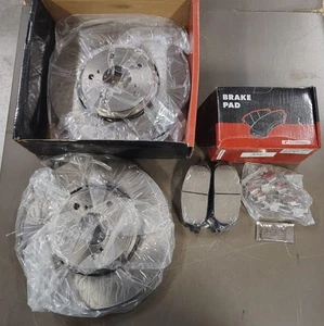 Front Vented Disc Brake Rotors + Ceramic Pads for Select Honda and Acura Models - Picture 1 of 4