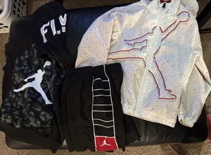 3 Piece Jordan Lot Boys Youth Small Hoodie, A Pair Of Shorts & Light Rain Jacket - Picture 1 of 1