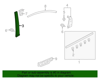 Moldura de pilar de porta traseira direita genuína Honda Civic 2012-2015 fabricante de equipamento original - Imagem 1 de 2