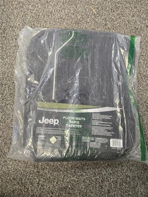 = Plasticolor 001616R01 Black Jeep Elite Logo Front Car Floor Mats 1 Pair NEW - Image 1 of 3