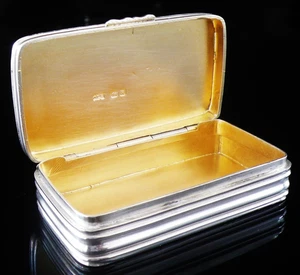Caja de tabaco de plata de ley, Chester antiguo 1900 con sello, Montague Friedlander - Imagen 1 de 12