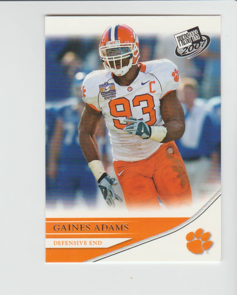 2007 Press Pass #23 Gaines Adams rookie card, Clemson Tigers All-American - Image 1 of 1