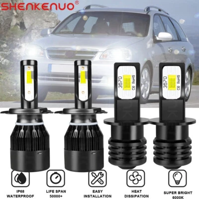 For Daewoo Nubira 1999-2002 4pcs Combo 6000K LED Headlight + Fog Light Bulb Kit Foto 1 de 4