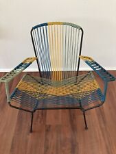 Mid Century Modern Vintage Kids Chair MCM Woven & Wrought Iron￼